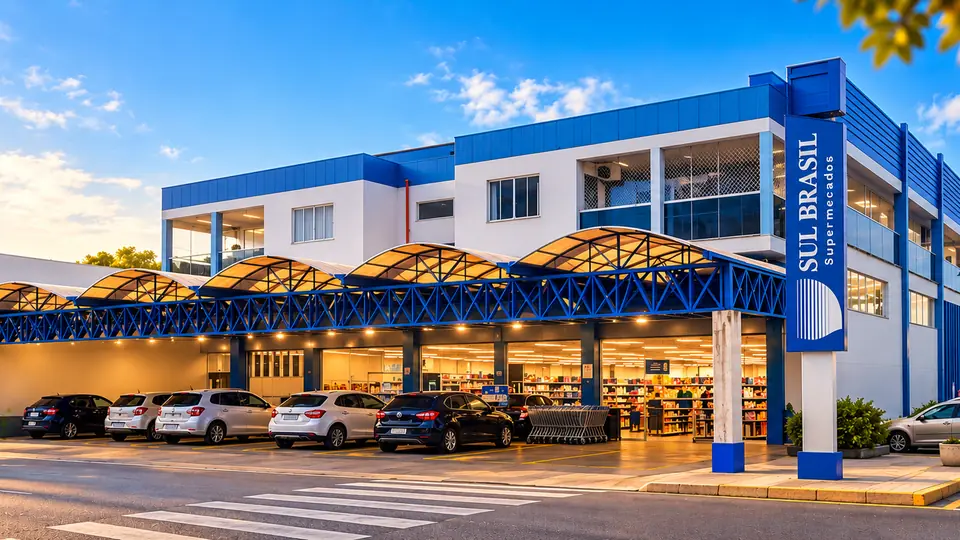 Fachada do supermercado Sul Brasil em Getúlio Vargas
